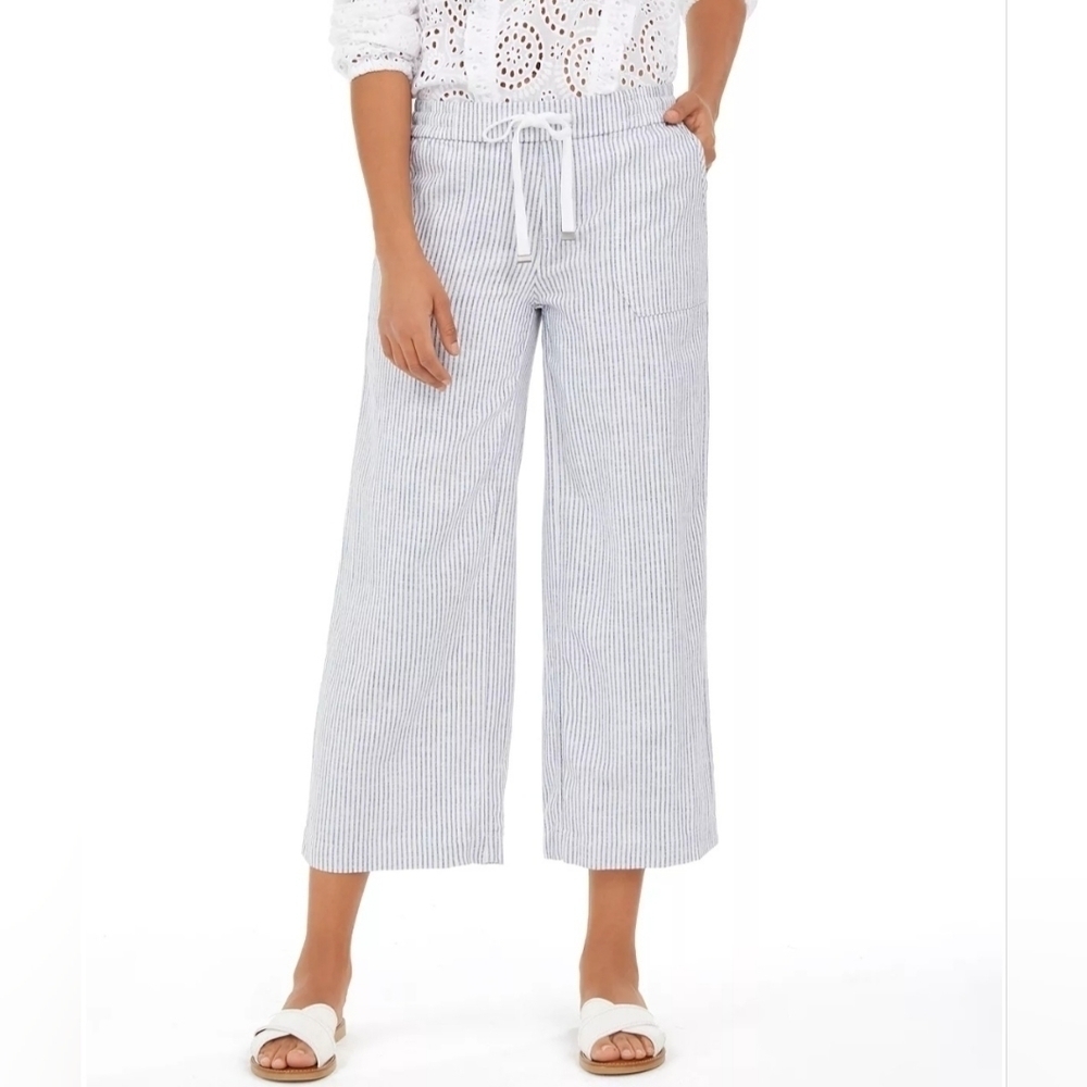 Style & Co Striped Linen Cropped Pants Small - New With Tags